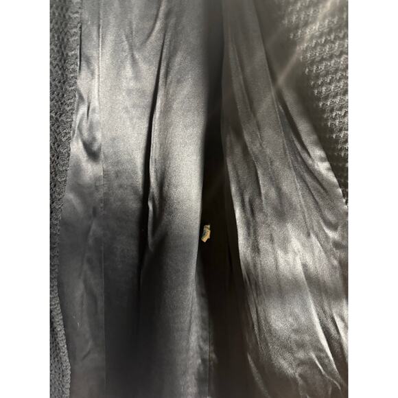 Zimmerman’s Vintage 50s 60s Black Woven Wool Coat Brown Mink Fur Collar Medium - Picture 8 of 12